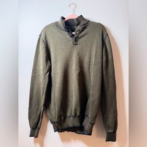 Kenneth Cole Men's Forest Green Zip-Up Sweater